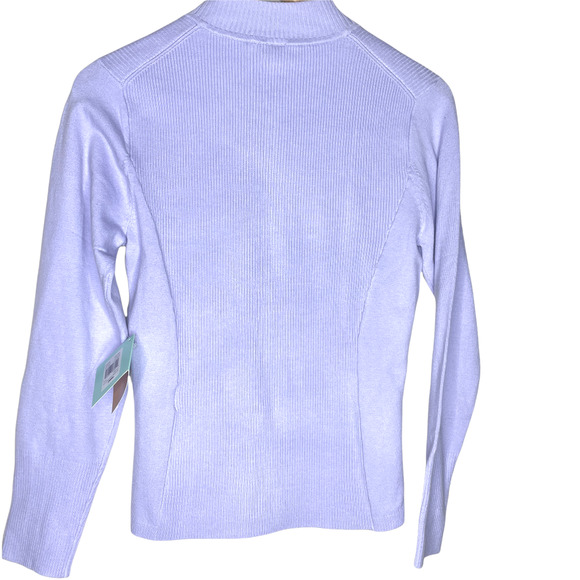 VTG Shu Shu Full Zip Ribbed Cardigan Sweater in Lavender Purple Size Small NWT - Picture 5 of 7